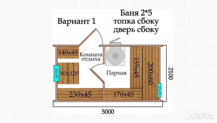 Баня бочка квадро 5*2.1 под ключ от производителя