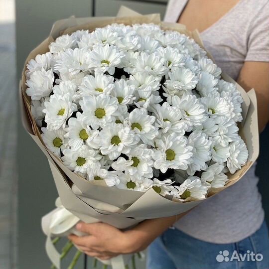 Букет из 15 кустовых хризантем