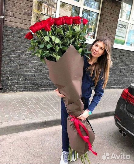 Розы высокие Доставка цветов