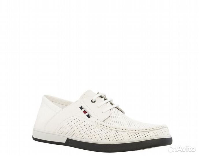 Мужские полуботинки, натуральная кожа, цвет белый