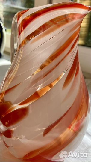 Кувшин цветное стекло винтаж в идеале