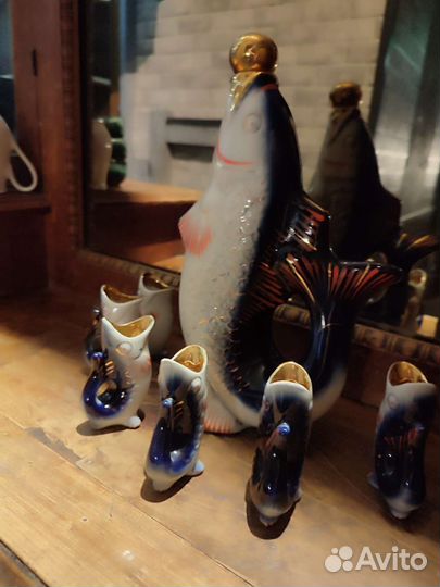 Графин и рюмки рыбки СССР