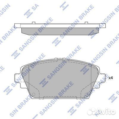Колодки тормозные дисковые sangsin 114522027