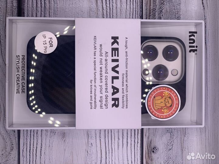 Чехол-накладка карбоновая для iPhone 15 Pro Knit C