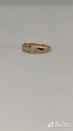 Золотое кольцо с фианитом 17р