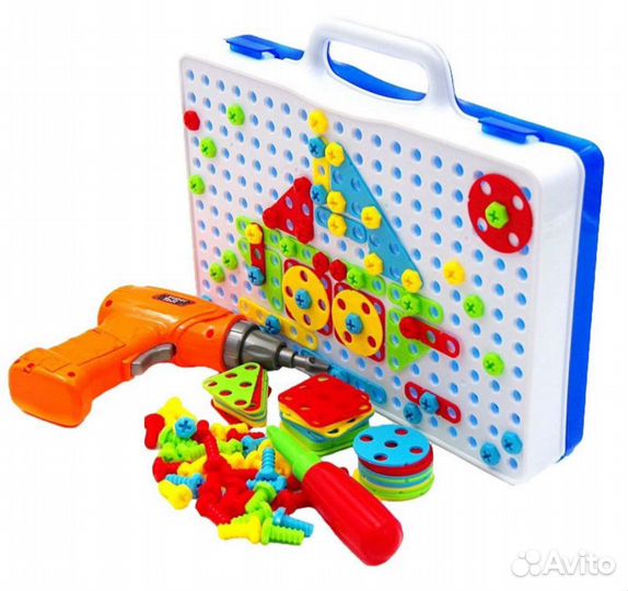 Развивающая мозаика-конструктор с шуруповертом
