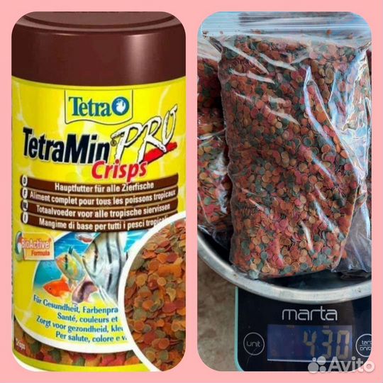 Корм Тетра остатки чипсы хлопья Crips Flakes