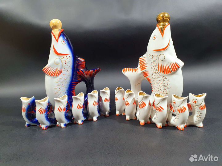 Сервиз фарфор из СССР «Семейство Карповых»