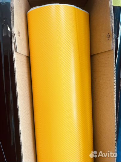 Пленка для оклейки авто желтый карбон