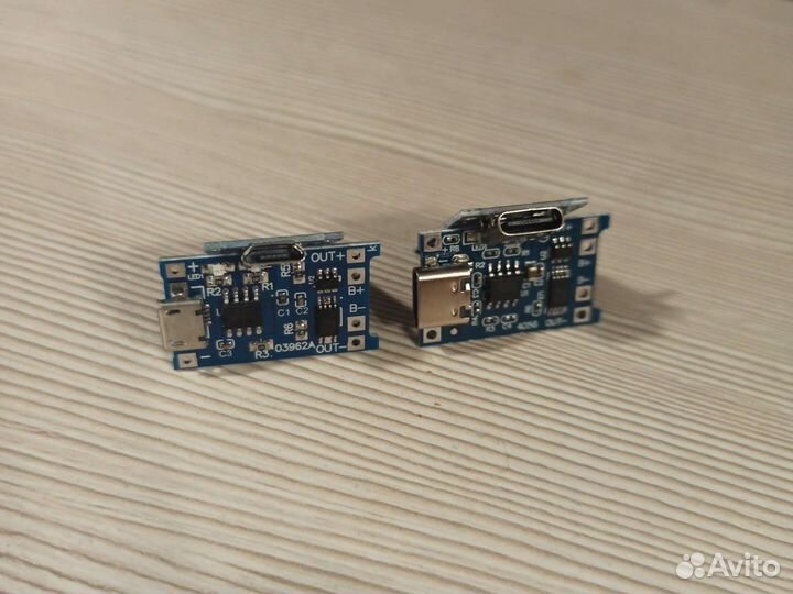 Модуль заряда-защиты li-ion батарей type-c, micro