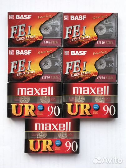 Аудиокассеты Basf Ferro Extra, Maxell UR (7 шт.)