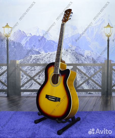 Акустическая гитара (новая) глянцевая, комплект