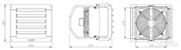 Тепловентилятор водяной греерс вс-1220 - 22 кВт
