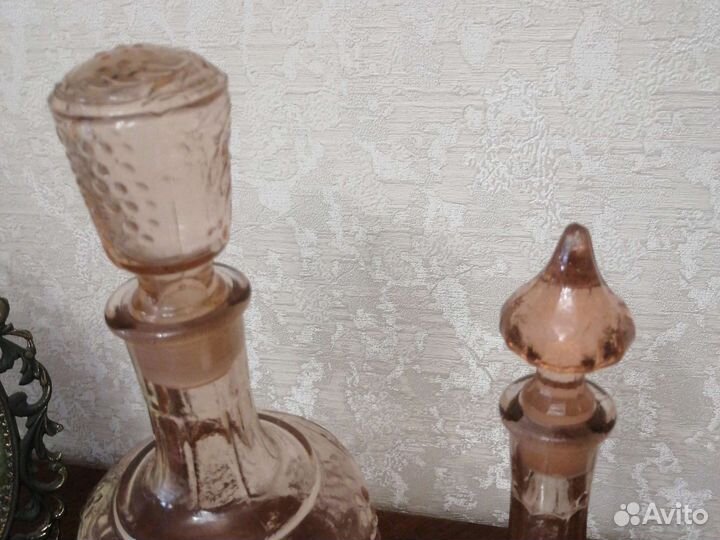 Графин Рябина цветное стекло СССР