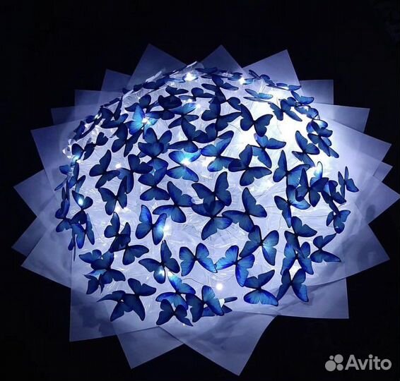 Букет светящийся из бабочек, подарок