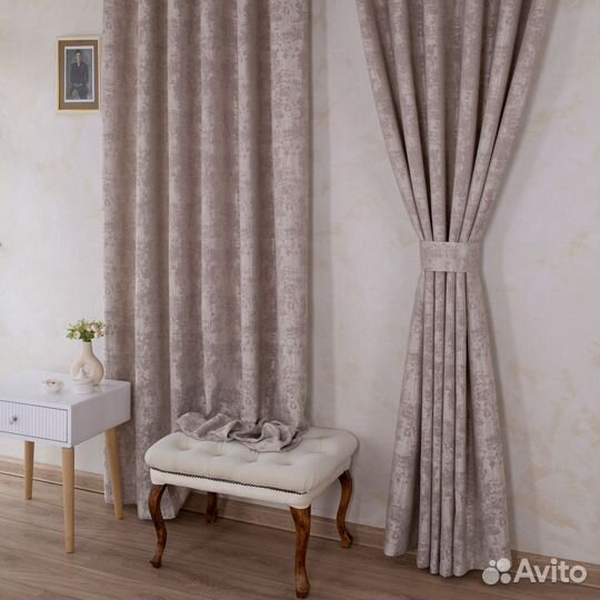 Комплект штор мрамор Зарина Розовый жемчуг