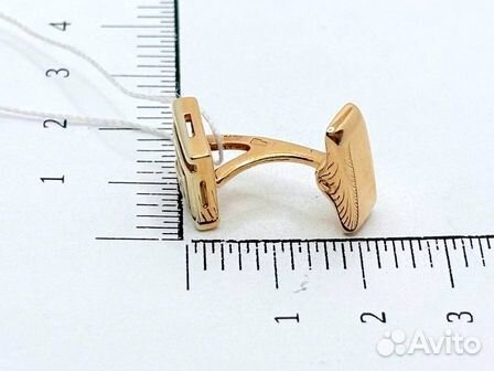 Запонки с синтетическим камнем Золото