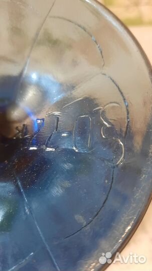 Ваза для фруктов на ножке цветное стекло СССР