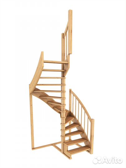 Лестница К-005м/2 Л сосна под покраску (4 уп)