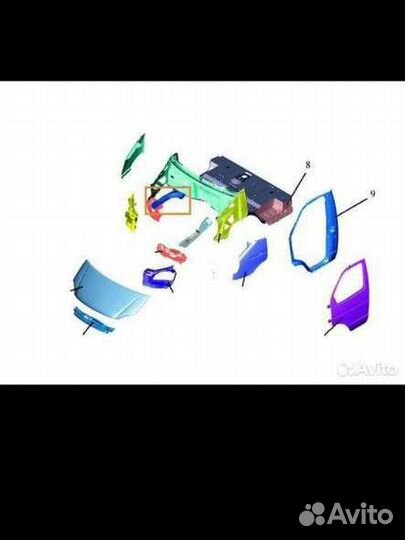 Лонжерон и стойка переднего лонжерона