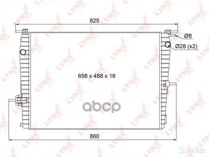 Радиатор охлаждения паяный MT RB1109 lynxauto