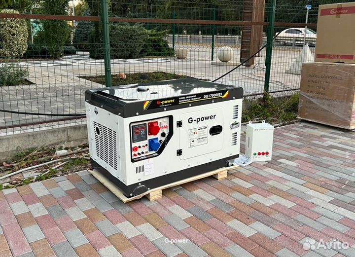 Дизельный генератор 14 kW G-power трехфазный с пос