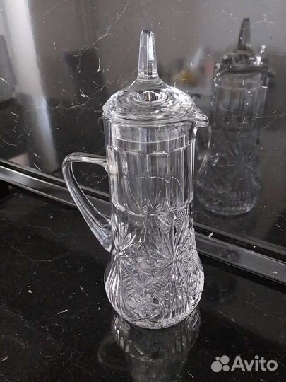Кувшин хрустальный с крышкой СССР 1,5 литра