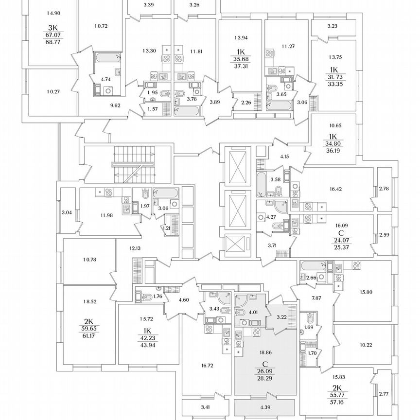 Квартира-студия, 28,3 м², 9/22 эт.