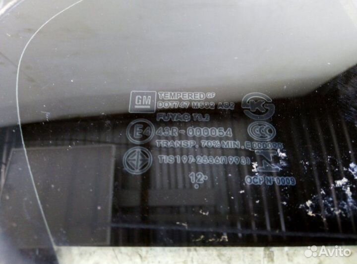 Стекло двери (форточка) заднее правое Chevrolet