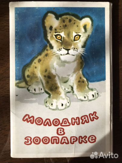 Лот книга ссср+Набор открыток 1971Молодняк в зооп