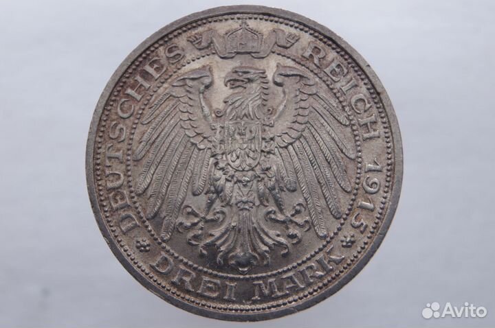 Германия 3 марки 1915 100 лет Мекленбург-Шверин