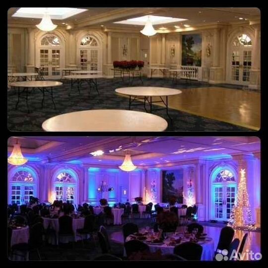 Свадебное оформление, заливка зала, Аплайтинг