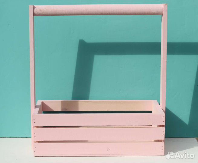 Ящик корзинка деревянный подарочный для цветов