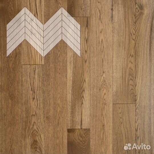 Lab Arte Елка Chevron Французская Дуб Селект Тибальт лак 600/490х110х14/3/45 Коричневый