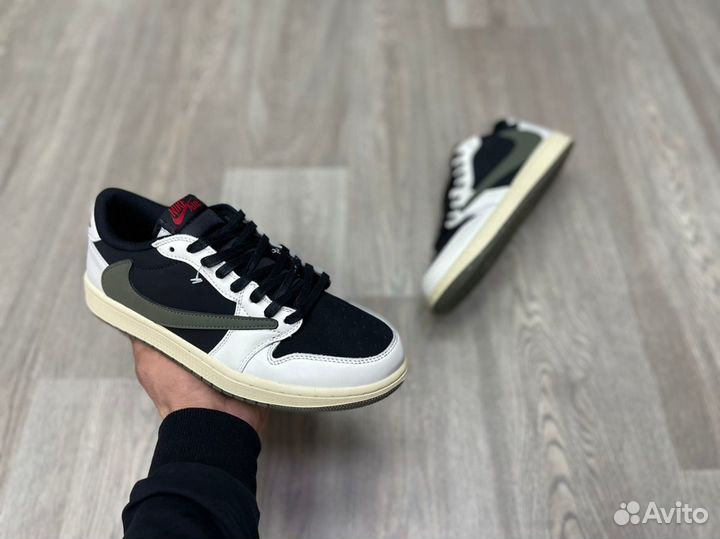 Кроссовки Air Jordan 1 Low Travis Scott Olive