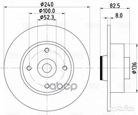 Диск торм. для а/м Renault Megane II (02) /Clio