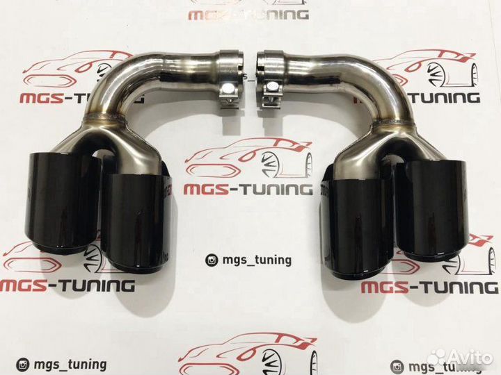 Насадки на глушитель Porsche Cayenne черные 2017+