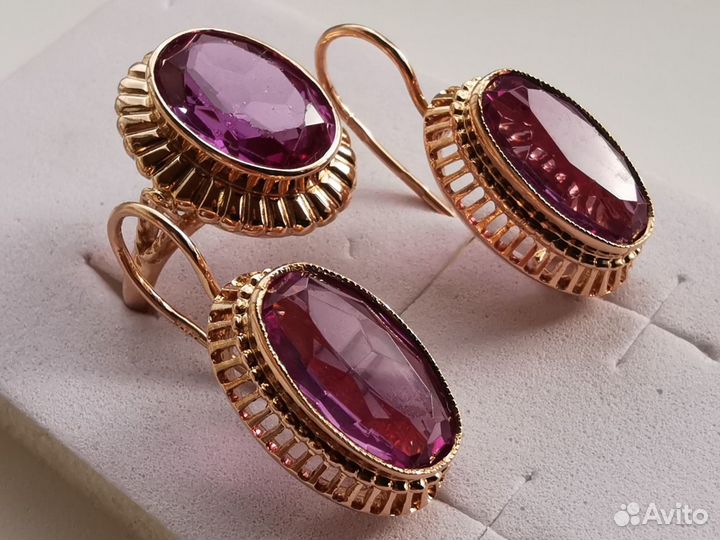 Золотые серьги, кольца СССР 583 пробы