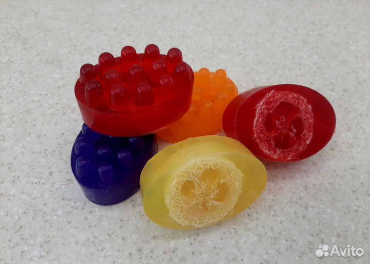 Массажное мыло с люфой ручной работы