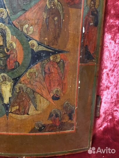 Старинная икона Неопалимая Купина 19век
