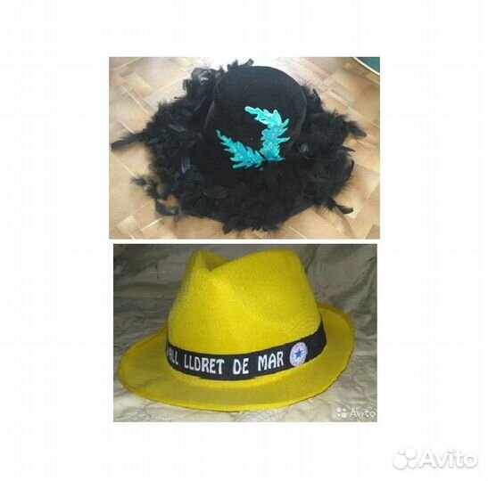 Шляпа черная с полями и перьями, шляпа джазовка