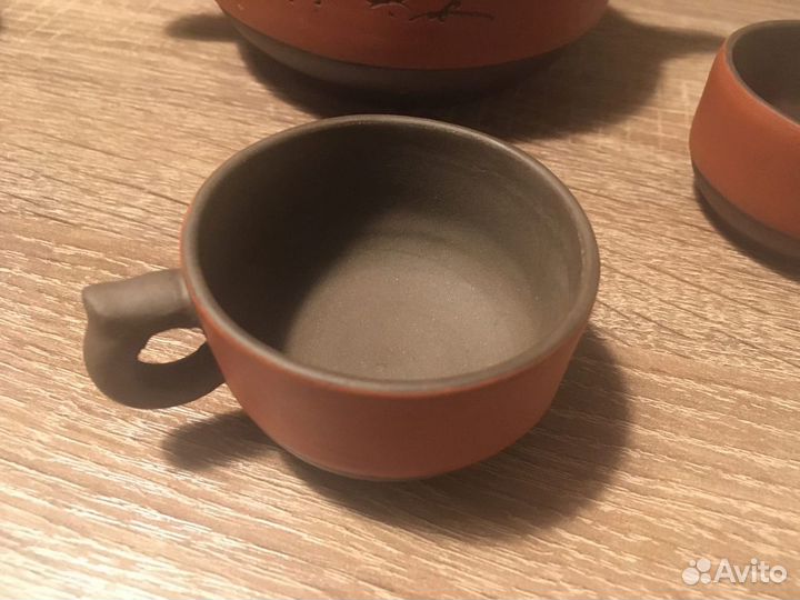 Чайный набор из натуральной глины