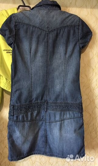 Джинсовое платье-рубашка 140р