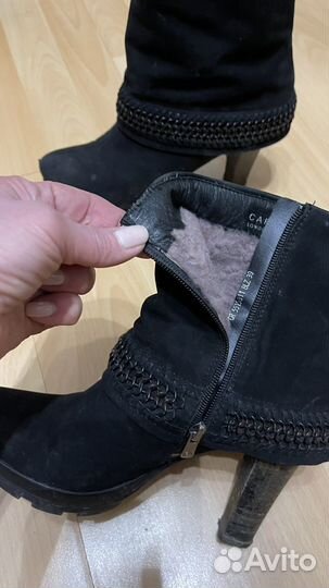 Ботильоны зимние натуральная замша 38