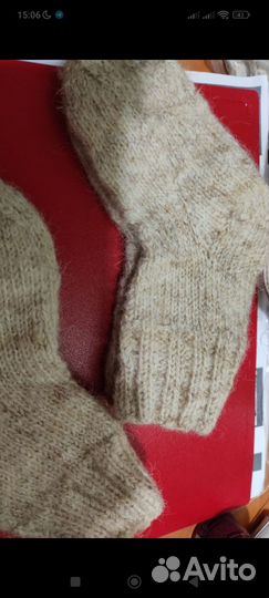 Теплые носочки из овечьей шерсти 15 см