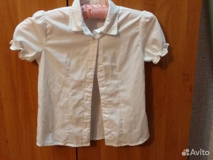 Школьная форма. Рубашка белая на девочку 122