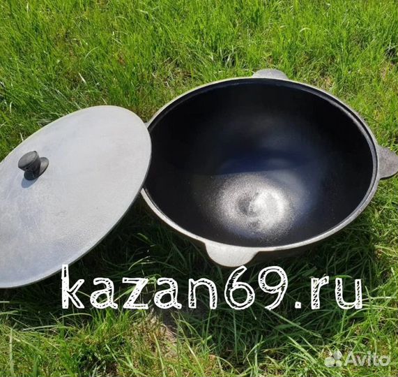 Казан чугунный 4,5 литра с плоским дном