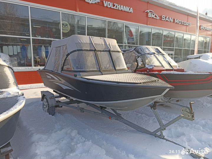 Триера 460 fish с мотором Hidea F60