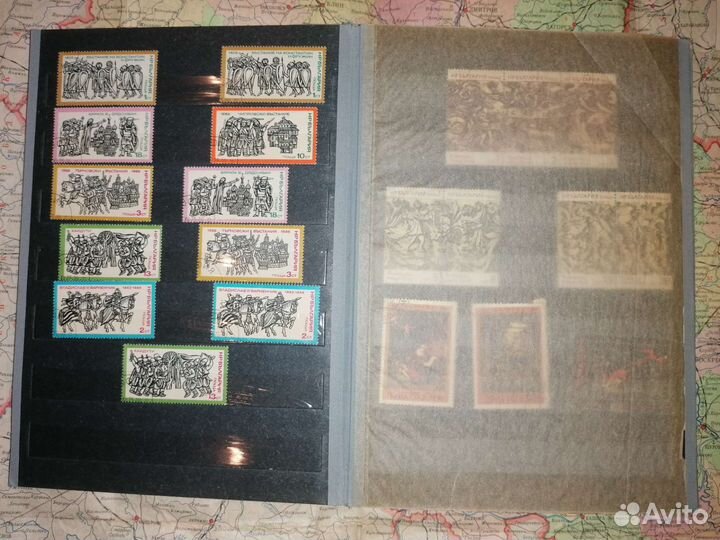 Альбом с марками и блоками, большой