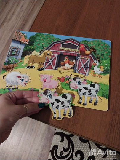 Развивающая рамка вкладыш Ферма